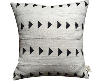 MEROE White Mud Cloth/ African Mudcloth Pillow Covers (various sizes)