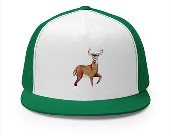 Buck Embroidery Trucker Hat | Hunting Stag