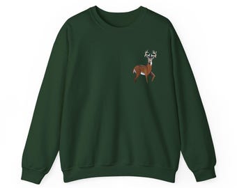 Deer Forest Illustration Sweatshirt | Buck Woods Sunset Scene