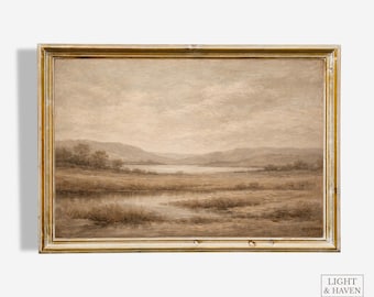 Arte de parede com paisagem neutra para imprimir | Impressão de paisagem grande | Download digital