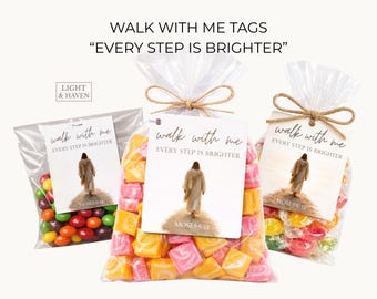Walk With Me | Moses 6:34 Favor Tags | LDS Youth Activity Handout (Digital Download)