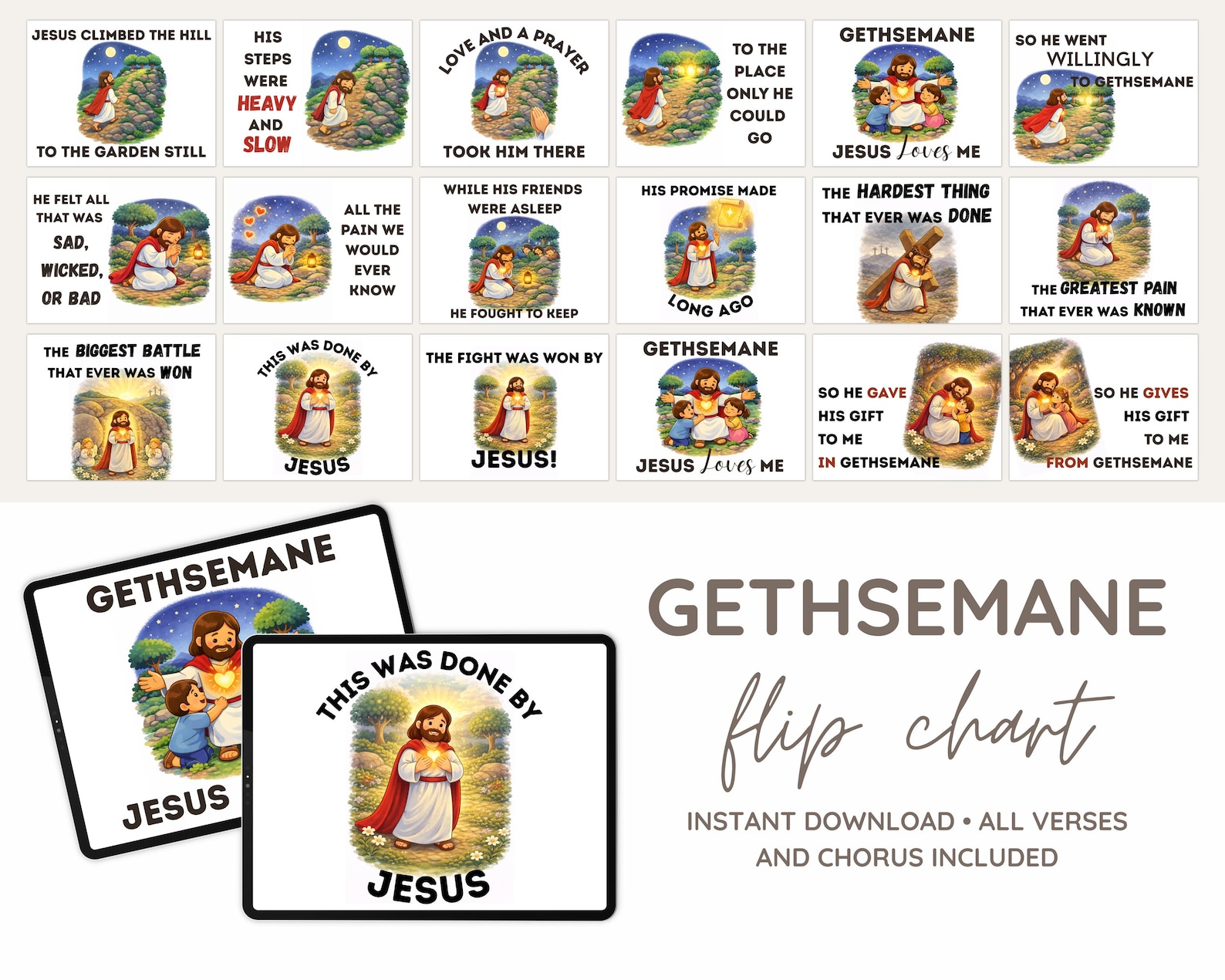 Gethsemane Song Flip Chart LDS Primary Visuals (digital Download) Etsy