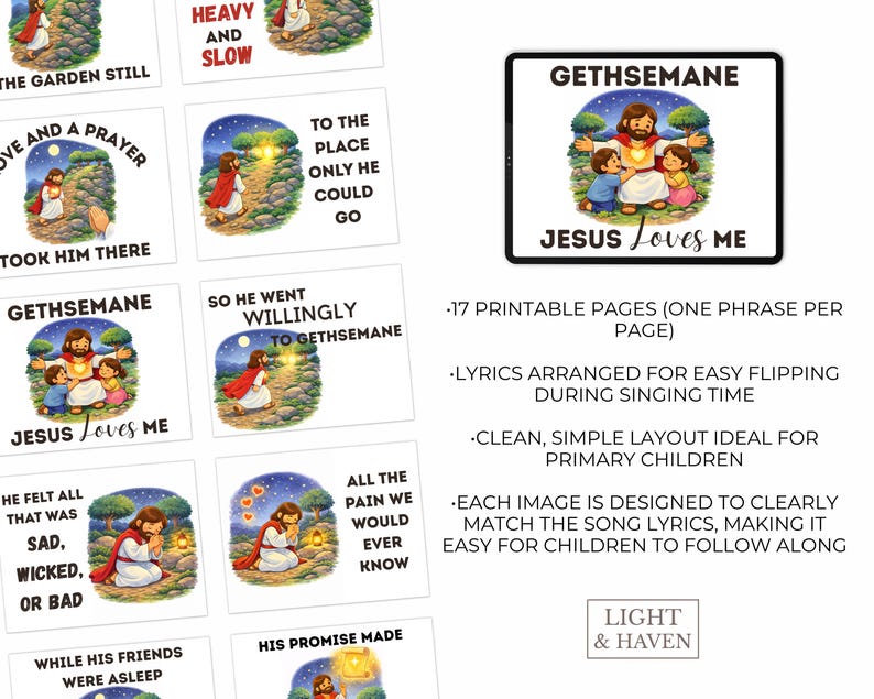 Gethsemane Song Flip Chart LDS Primary Visuals (digital Download) Etsy