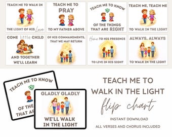 Teach Me to Walk in the Light Flip Chart | LDS Primary Singing Time Visuals Digital Download