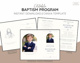 LDS Baptism Program Template | CTR | Book of Mormon | Jesus Christ (Digital Download)