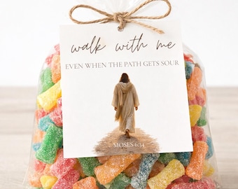 Walk With Me TEMPLATE | Moses 6:34 Favor Tags | LDS Youth Activity Handout (Digital Download)