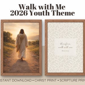 Stampa tematica per i giovani LDS 2026, Cammina con me, arte delle Scritture (download digitale)
