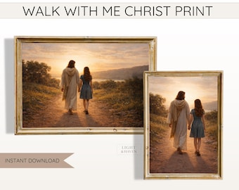 Cristo caminando con niña (imprimible) / Camina conmigo / Tema juvenil SUD 2026 (descarga digital)