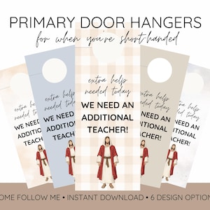 LDS Primary Door Hanger Printable | Extra Help Needed