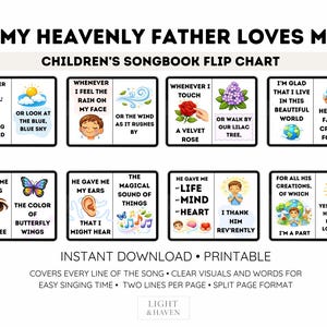 LDS Primary Singing Time Flip Chart | My Heavenly Father Loves Me (Digital Download)