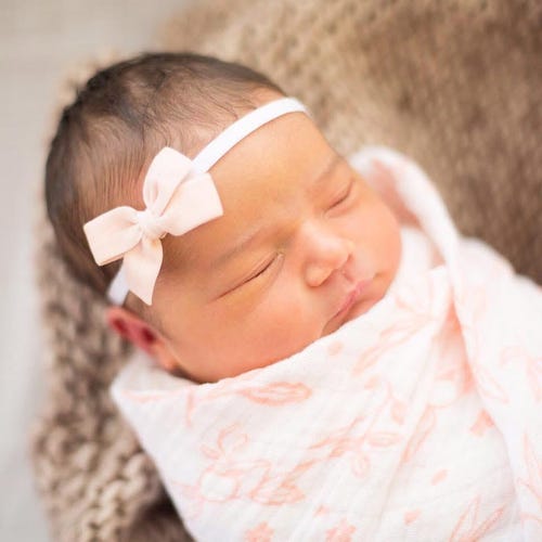 Tiny Newborn Bow Headband, Preemie Hospital Hair Accessory, Photo Prop, Customizable Colors