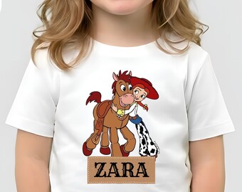 Camiseta personalizada de Jessie de Toy Story, camiseta personalizada de Jessie para niñas, camiseta vaquera de Jessie de Disney Pixar, regalo para mamás y juguetes de Jessie