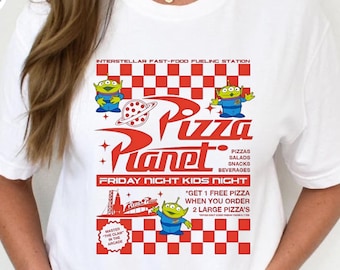 Pizza Planet Shirt, Alien Pizza Planet Tee, Pixar Pizza Planet Tshirt, Pizza Planet Gift, Pizza Planet Aliens Retro DTF Graphic
