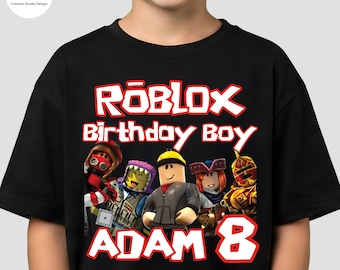 Personalized Roblx Birthday Boy Shirt: Custom Birthday Tee for Boys and Girls