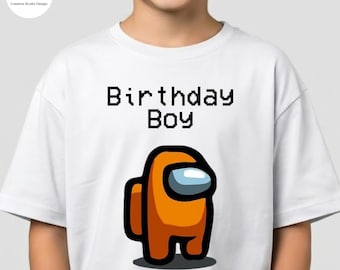 Personalized Amon g Us Birthday Boy Shirt: Custom Birthday Tee for Boys and Girls