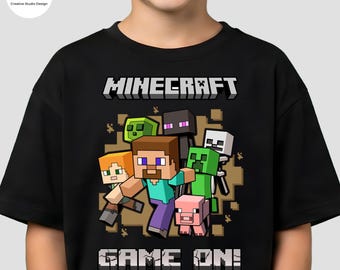 Personalized Mincraft Game On Shirt: Custom Video game Tee for Boys and Girls