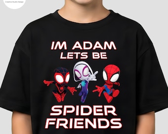 Personalized Spider Friends Shirt: Custom Spiderman Graphic Tee
