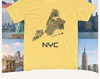T-shirt graphique de carte de New York | T-shirt minimaliste new-yorkais