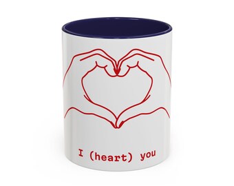 Hand Heart I (heart) You Mug | Accent Coffee Mug 11oz 15oz