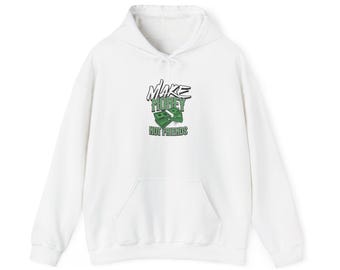 Make Money Not Friends hoodie | Green Dollar Skull design