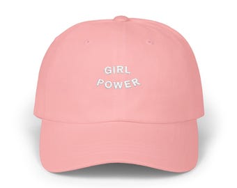 Gorra de papá GIRL POWER / Gorra de béisbol blanca bordada