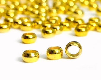 20 piezas Cuentas de engarzado de 1 mm - Chapado en oro (S52B30b-04)