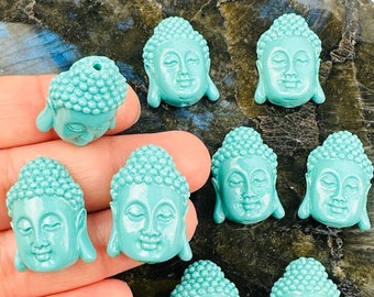 Turquoise Color Buddha Buddah Bead Beads- Beautiful Budhha Head Bead S24B1-02