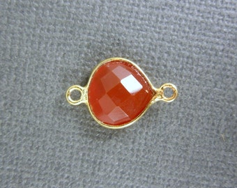 Gold and Silver Plated Jewelry charm,DIY Jewelry Making Supply,Sale Carnelian Stone connector gemstone connector bezel setting connector