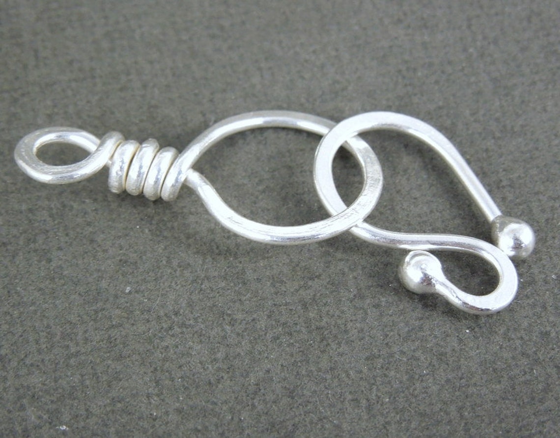 Sterling Silver Hook and Loop Clasp 2 PIECES S36B102 Etsy