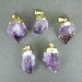 Amethyst Point Pendant - Raw Amethyst with gold electroplated cap (S122B3) 
