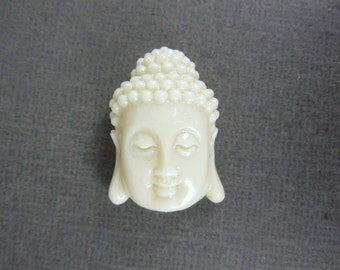 White Beautiful Buddha Buddah Head Bead Beads S24B1-03