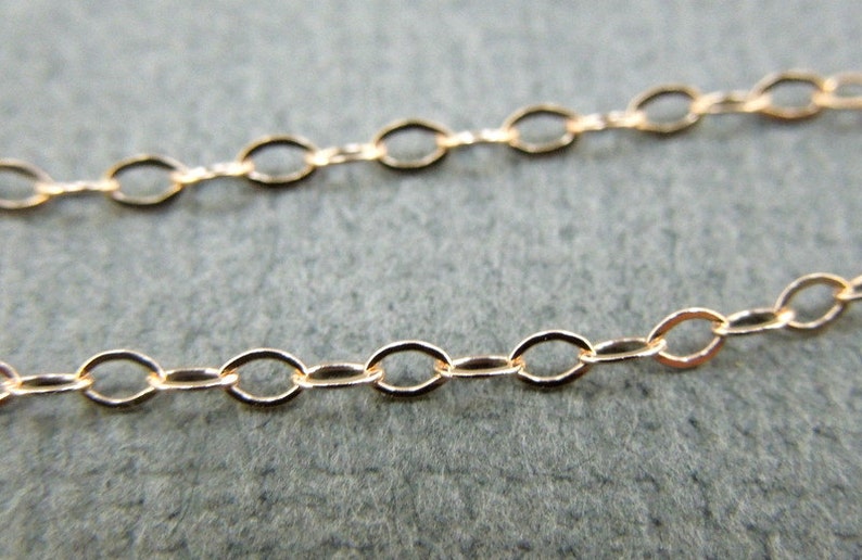 Rose Gold Fill Chain Finished 30 Flat Cable 1.3mm BULK Etsy