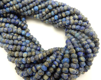 Lapis Lazuli Beads - 4mm Rondelle Lapis Lazuli Beads-- 1 Full STRAND (S103B3-03)