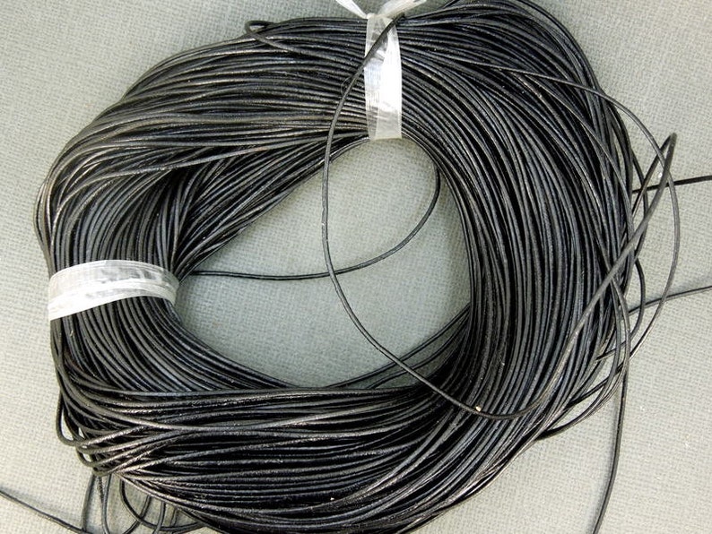 Leather Cord 2mm Round Black Leather Cord by the YARD | Etsy