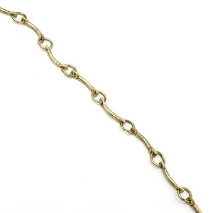 Antique Gold Toned Curved Bar Link Chain by the Foot - Etsy