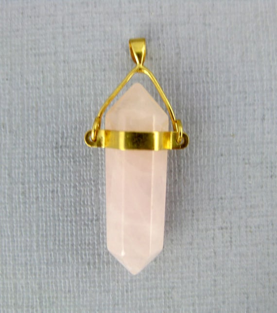 Rose Quartz Pencil Point Necklace Rose Quartz Pencil Point Necklace