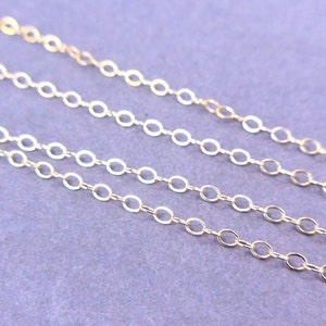 14 kt. Gold Fill Chain Finished Spring Clasp 16 Flat Cable 1.3mm Bulk lot of 10 chains image 1