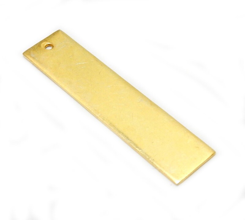 Stamping Bar Blank Gold Over Sterling Bar Link Charm Pendant Etsy