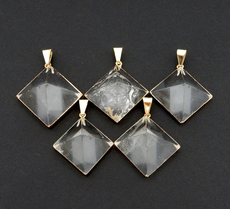 Pyramid Gemstone Pendant - Etsy
