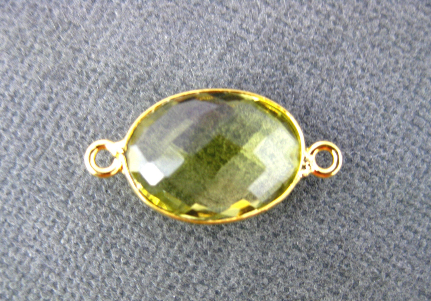 レモンクォーツステーションオーバルコネクタ - 12 mm x 16 mm