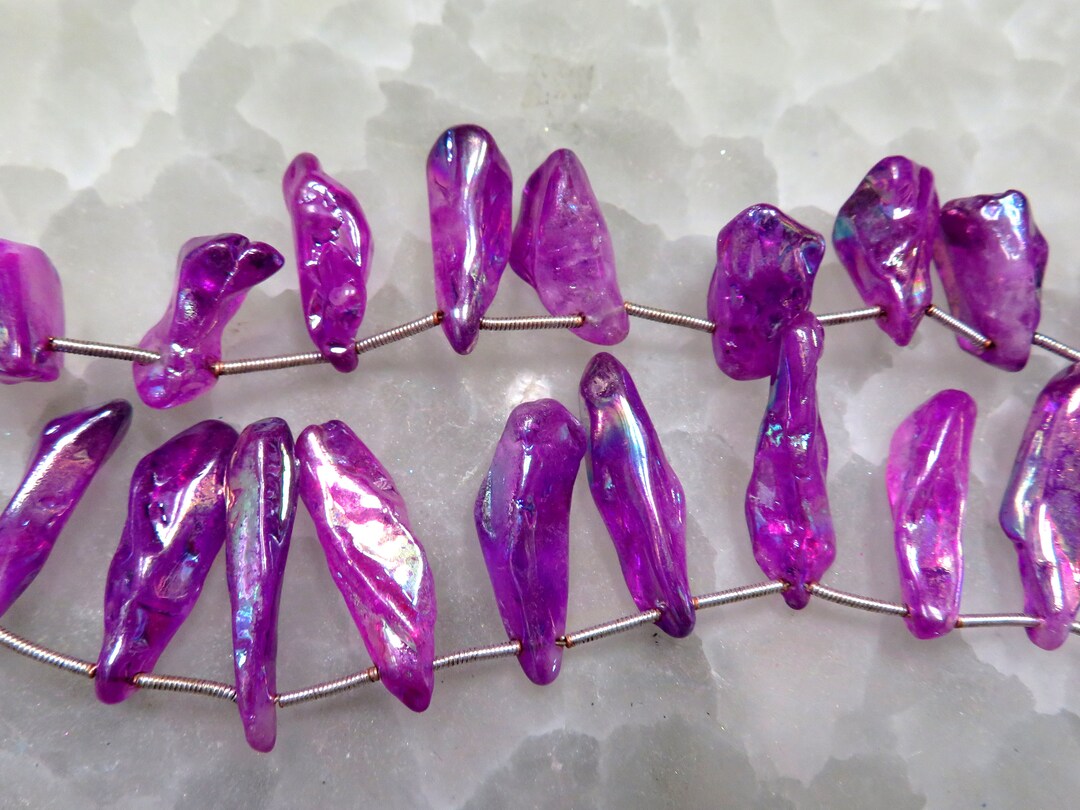 Purple Crystal Beads Purple Titanium Treated Crystal Beads ONE 1 Strand