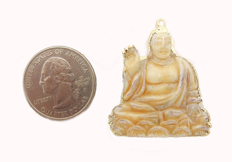 Buddha Buddah Carved Bone Pendant With 24k Gold Electroplated - Etsy