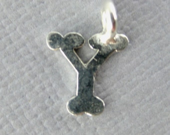 Silver Personalized Initial Letter Charm-- Sterling Silver "Y" Pendant Charm