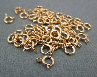 Spring Ring Clasp Rose Gold Fill 5mm Closed - 25 total