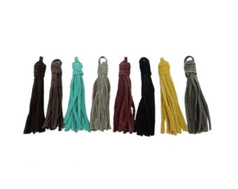 Leather Tassels - Choose Your Color - Tassel Pendants (S38B7B - S38B8B - S38B9B)