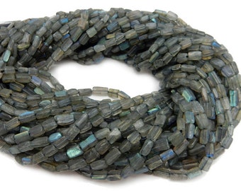 5 Labradorite Rectangle 7mm x 4mm Beads- BULK OF FIVE Strands (S101B9-02)