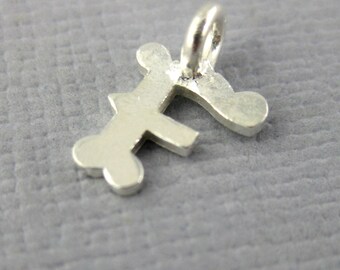 Silver Personalized Initial Letter Charm-- Sterling Silver "F" Pendant Charm