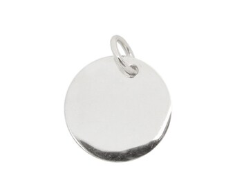 Petite Circle Sterling Silver Stamping Pendant Charm  (LA-173)