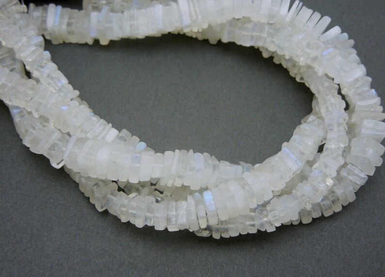 4mm Moonstone Square Beads S73B2-05 ONE STRAND Moonstone Square Beads