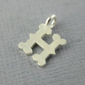 Silver Personalized Initial Letter Charm-- Sterling Silver "H" Pendant Charm